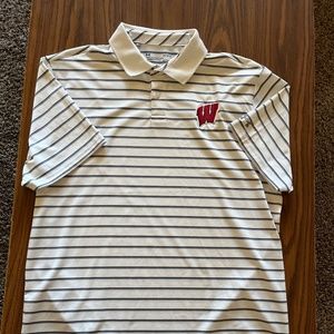 University of Wisconsin Under Armour Striped Polo